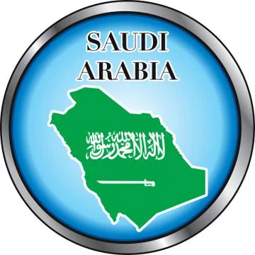 Saudi Arabia Round Button Stock Illustration