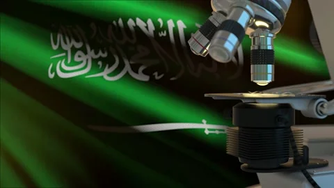 Saudi Arabia science concept with flag Stock Footage 171324953