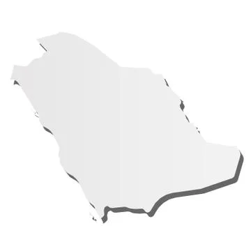Saudi Arabia - solid black silhouette map of country area. Simple flat vector イラスト素材