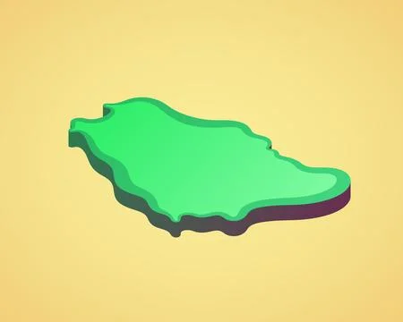 Saudi Arabia - stylized 3D map Stock Illustration