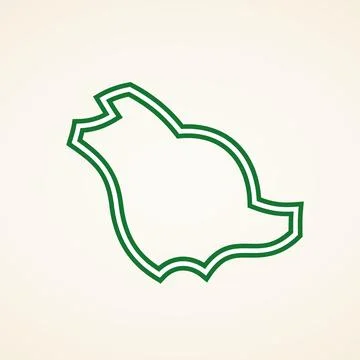 Saudi Arabia - Stylized outline map in colors of the flag Stock Illustration
