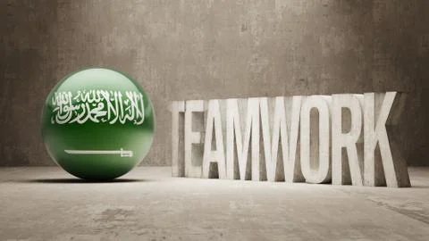 Saudi Arabia. Teamwork Concept. Stock Illustration