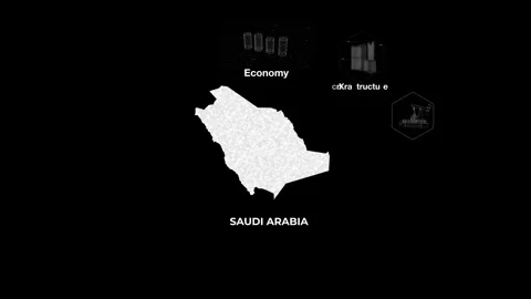 Saudi Arabia technology map with animated charts Stock Footage 340967875