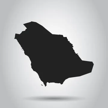 Saudi Arabia vector map. Black icon on white background. Ilustración de archivo