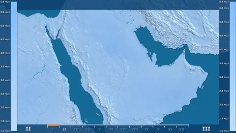 Saudi Arabia - wind speed, raw data Stock Footage 92174014
