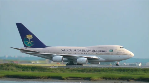 Saudi Plane Stock Video Footage 