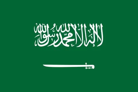 Saudi Arabian flag, flat layout, vector illustration Illustrazione stock