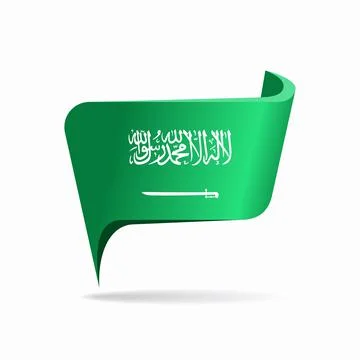 Saudi Arabian flag map pointer layout. Vector illustration. Stock Illustration