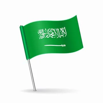 Saudi Arabian flag map pointer layout. Vector illustration. Stock Illustration