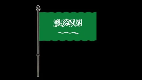 Saudi Arabian flag waving in the wind. Stock Footage 340324294