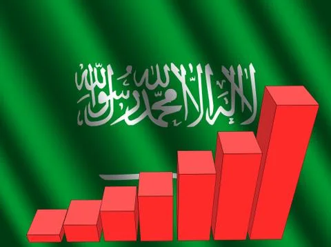Saudi arabian graph flag Stock Illustration