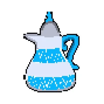 Saudi arabic tea pot pixel art vector illustration Stock Illustration