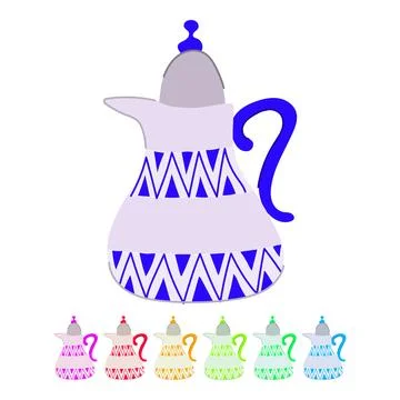 Saudi arabic tea pot vector cartoon graphic Stock Illustration
