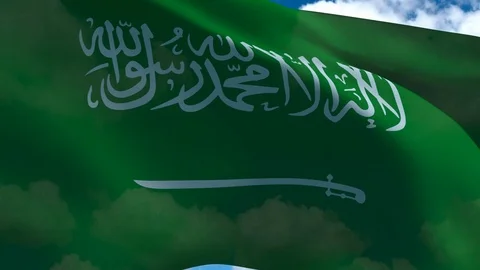 Saudi's flag waving Vídeo Stock 71272897