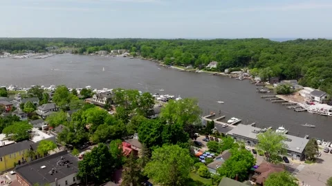 Saugatuck Drone Aerial 1 Stock Footage 313398896