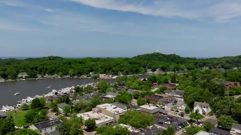 Saugatuck Drone Aerial 11 Stock Footage 313399005