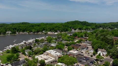 Saugatuck Drone Aerial 12 Stock Footage 313399043