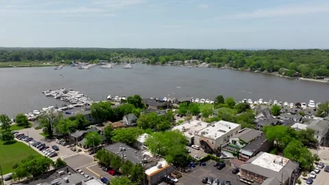 Saugatuck Drone Aerial 14 Stock Footage 313399103