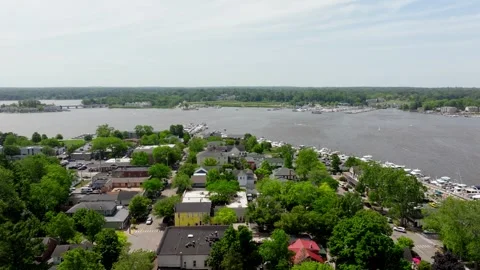 Saugatuck Drone Aerial 5 Stock Footage 313398902
