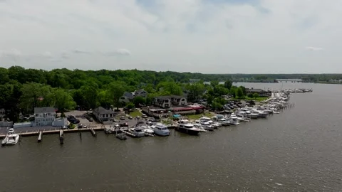 Saugatuck Drone Aerial 9 Stock Footage 313398988