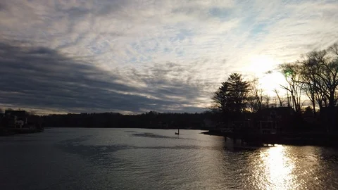 Saugatuck River at Sunrise Stock Footage 127652703