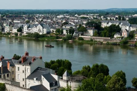Saumur panoramic Stock Photos