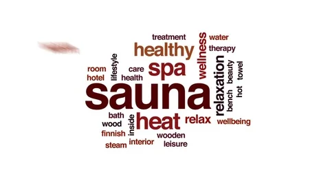 Sauna animated word cloud, text design animation. Stock Footage 77953868