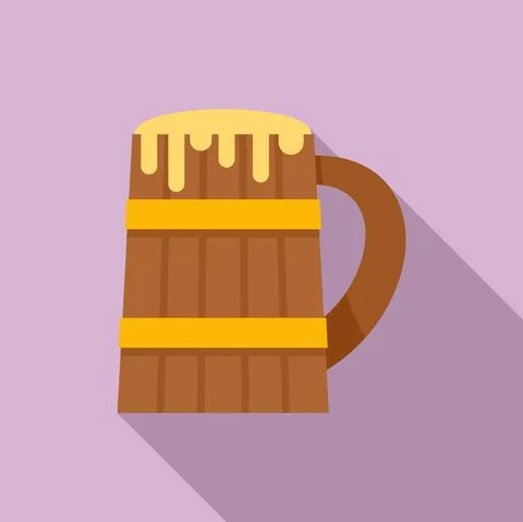 Sauna beer mug icon, flat style Stock Illustration