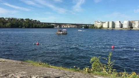 Sauna Boat in Essinge Sound, Stockholm L... | Stock Video | Pond5