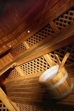 Sauna bucket Stock Photos