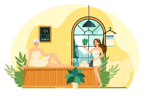 Sauna Concept Illustration Stock Illustration