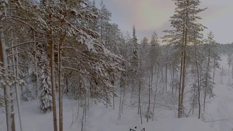 Sauna house in the beautiful Lapland landscape Stock Footage