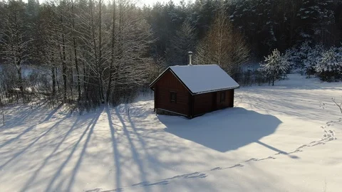 Sauna house at winter Stock Footage 101846250