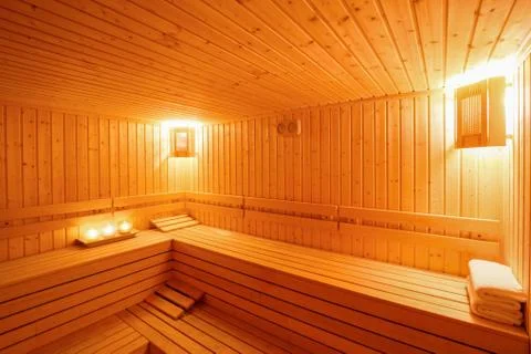 Sauna interior Stock Photos