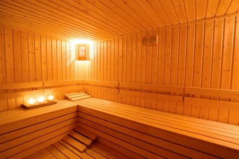 Sauna interior Stock Photos