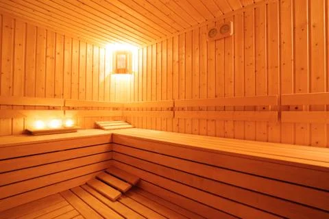Sauna interior Stock Photos