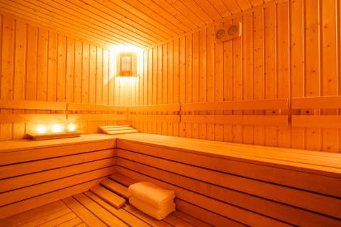 Sauna interior Stock Photos