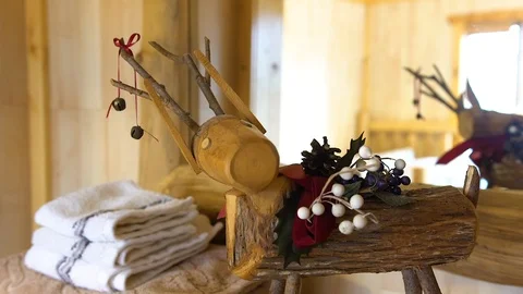 Sauna in the log cabin Stock Footage 103954934