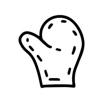 Sauna mitten line vector doodle simple icon Stock Illustration