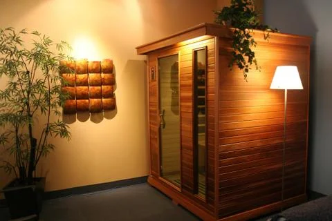 Sauna, swimming pool Stock Photos