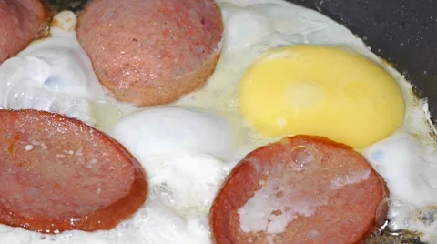 Sausage and egg 스톡 동영상 7737261