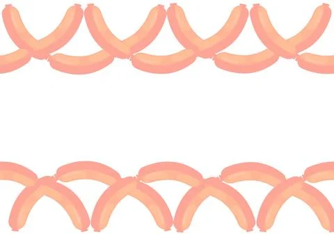 Sausage background on white background Stock Illustration