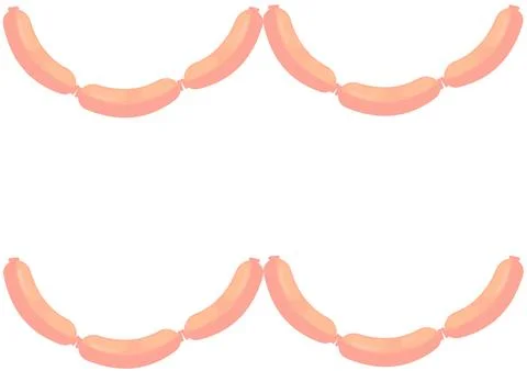 Sausage background on white background Stock Illustration