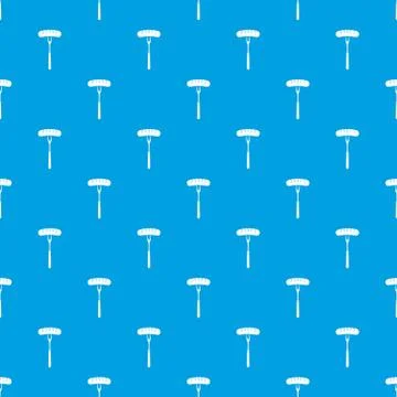 Sausage on bbq fork pattern seamless blue Stock Illustration