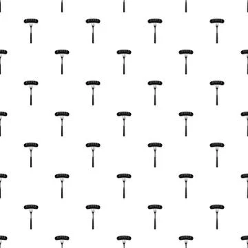 Sausage on bbq fork pattern vector 스톡 일러스트