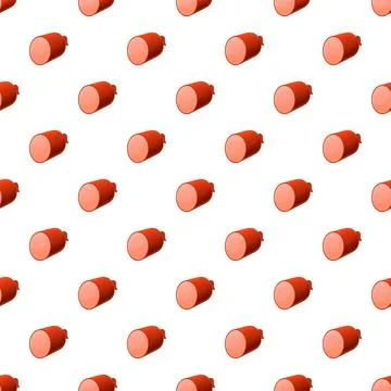 Sausage bologna seamless pattern creating food background Stock Illustration