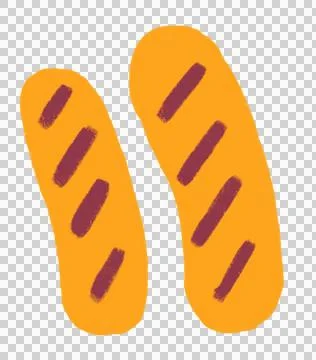 Sausage breakfast food set elements hand drawn doodle minimal style pastel co Stock Illustration