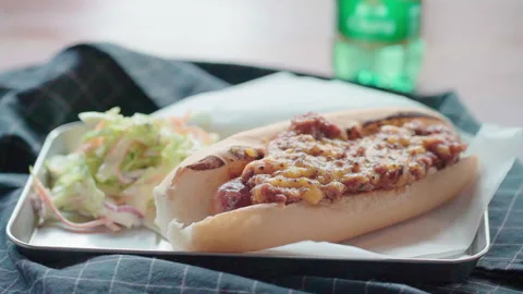 Sausage bun dish side angle Stock-Footage 156172839