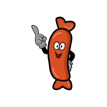 Sausage cartoon character. Design template vector Stock Illustration