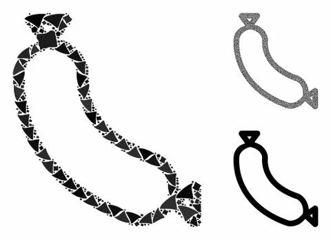 Sausage Composition Icon of Unequal Elements Illustrazione stock